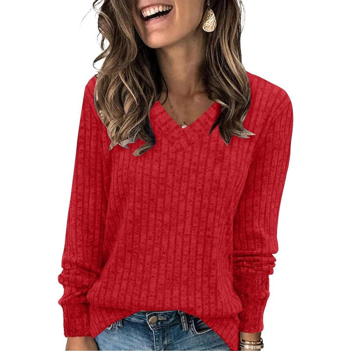 Faeryn – Lekki sweter z dekoltem w serek